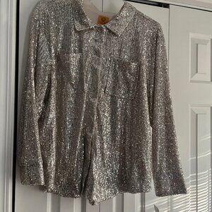 Ruby Red gold sparkle shirt